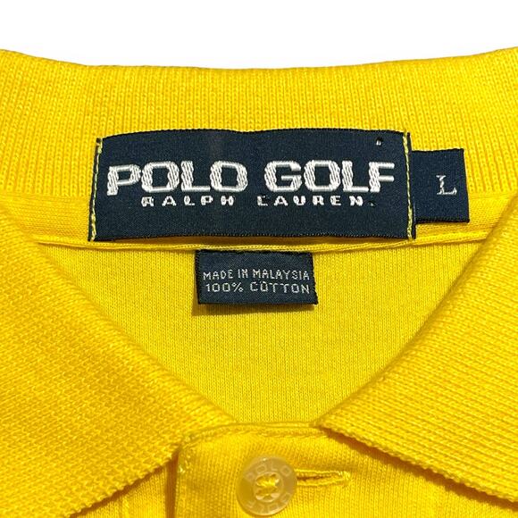 POLO GOLF by Ralph Lauren Vintage 90s Yellow Large - Picture 3 of 5